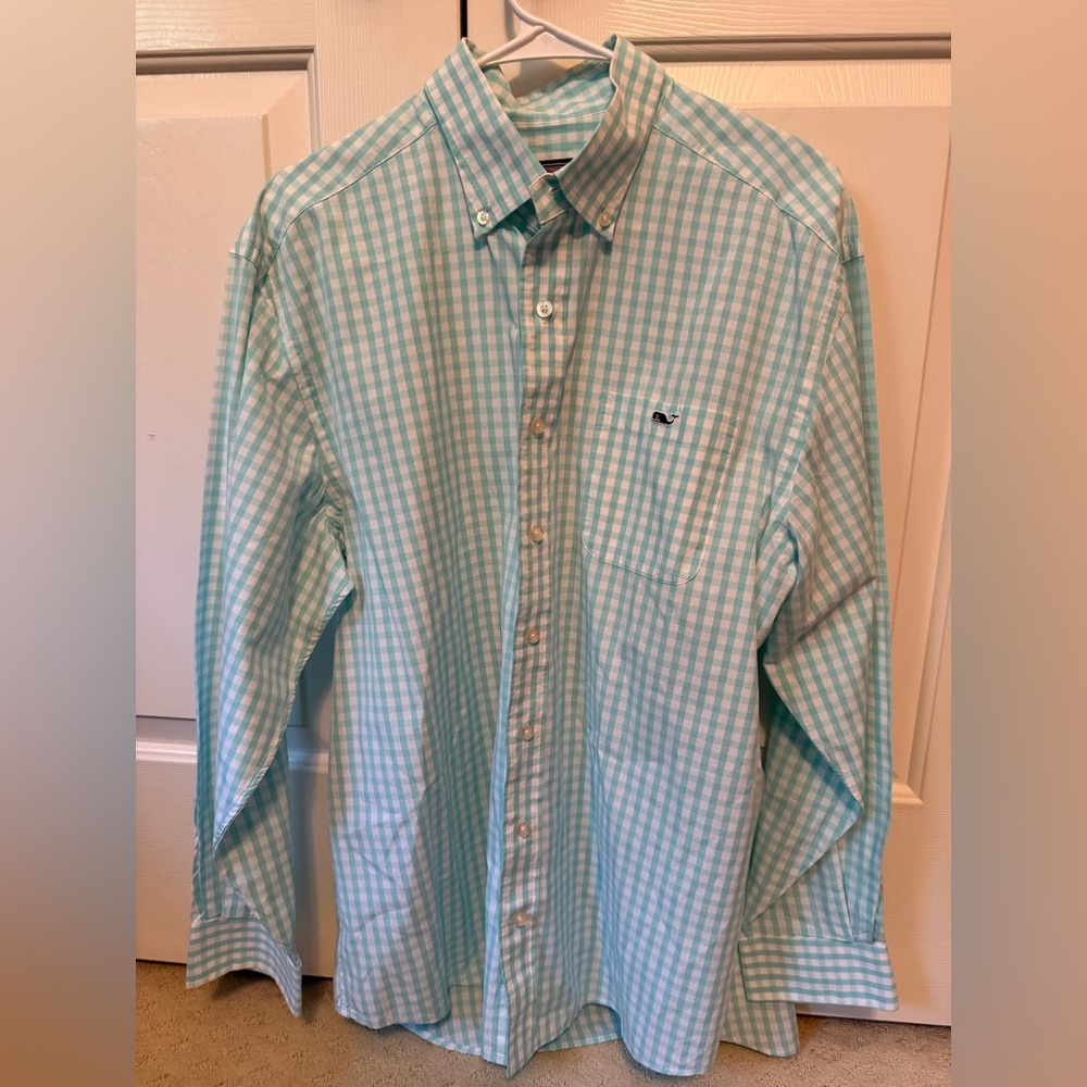 Vineyard Vines Men's Aqua Check Shirt